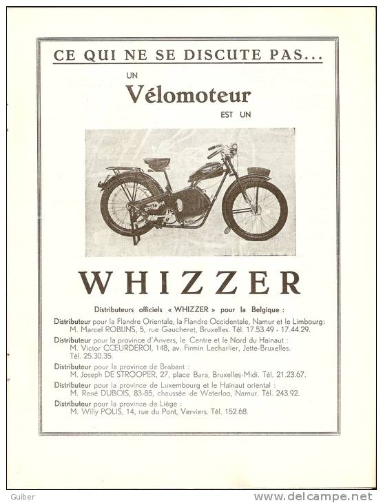 Revue Mensuelle Velo-moteurs Mars 1950 N°2 Whizzer,nsu,le Vespa,mosquito Le Bernardet....210X272mm Voir Scan - Advertising