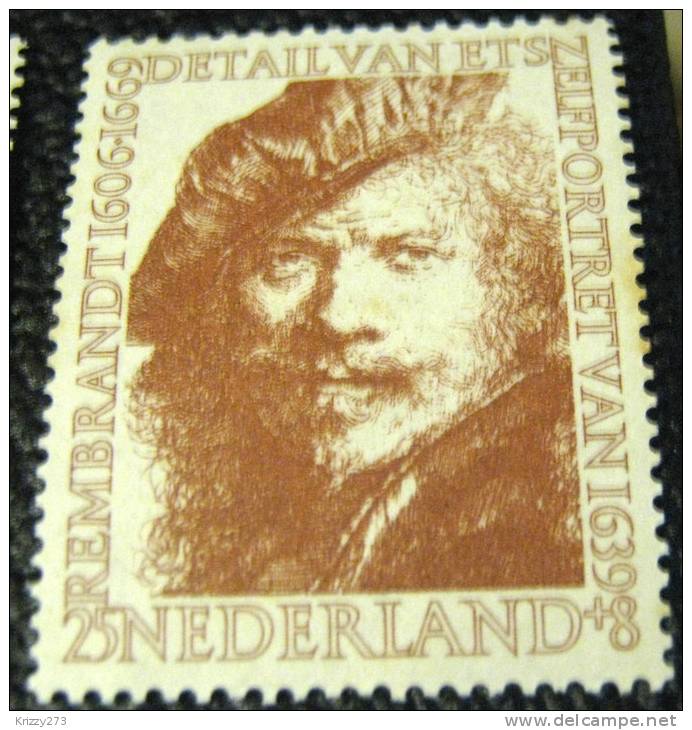 Netherlands 1956 Cultural And Social Relief Fund Rembrandt Self Portrait 25c +8c - Mint - Unused Stamps