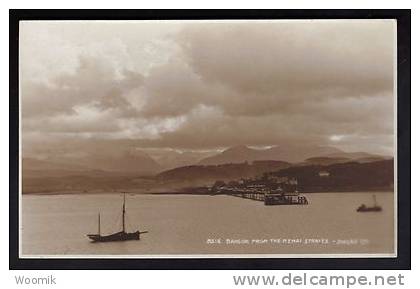 Bangor From The Menai Straits ~ B&amp;W R/P - Caernarvonshire