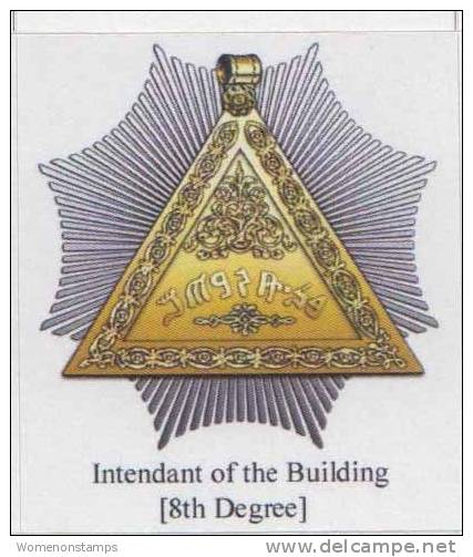 Masonic Degrees And Symbol, 8th Degree, Intendant Of The Building Label / Cinderella Self-adhesive - Massoneria