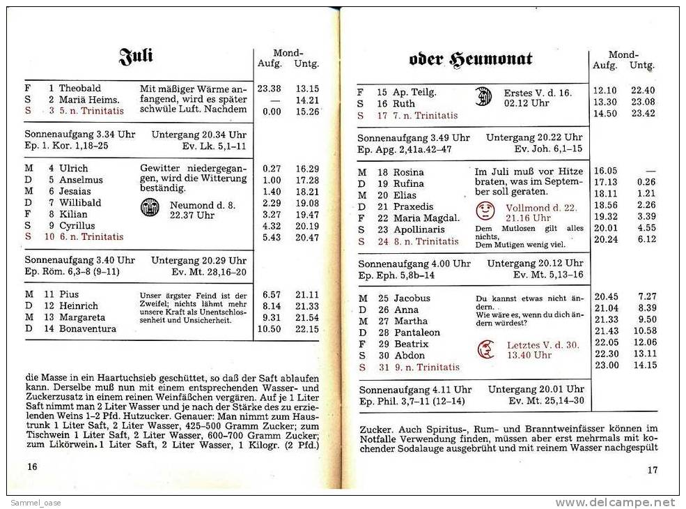 Eutiner Klenner Für Das Jahr Christi 1994 , Kalenderdarium Mit Mondauf- Und Untergangszeiten , Mondphasen - Calendars