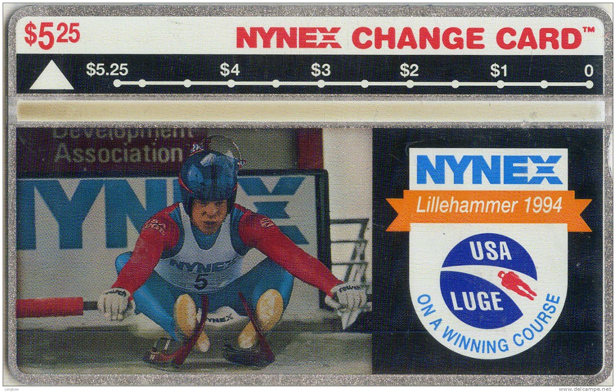 USA-NL-20-1994-$5.25-LILL   EHAMMER  OLYMPIC LUGE-CN.401A-MINT - [1] Holographic Cards (Landis & Gyr)