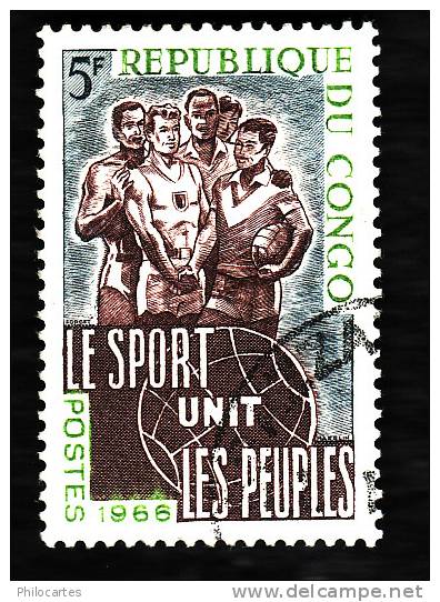 CONGO 1966 -  YT  193  - Le Sport Unit Les Peuples  -   Oblitéré - Oblitérés