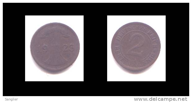 2 RETENPFENNIG 1923 A - 2 Rentenpfennig & 2 Reichspfennig