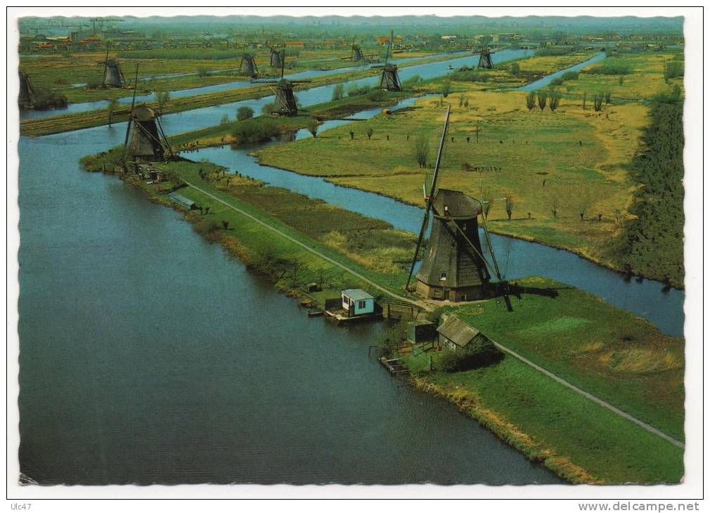 - Panorama Molens Kinderdijk. - Stamp - Scan Verso - - Kinderdijk