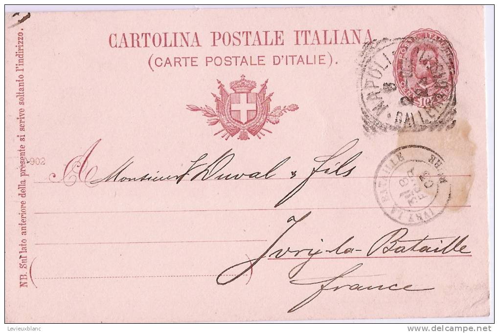 Carte Postale Sans Illustration/Naples/Itali E/MELE/timbre Imprimé Sur Carte/1903            TIMB21 - Autres & Non Classés
