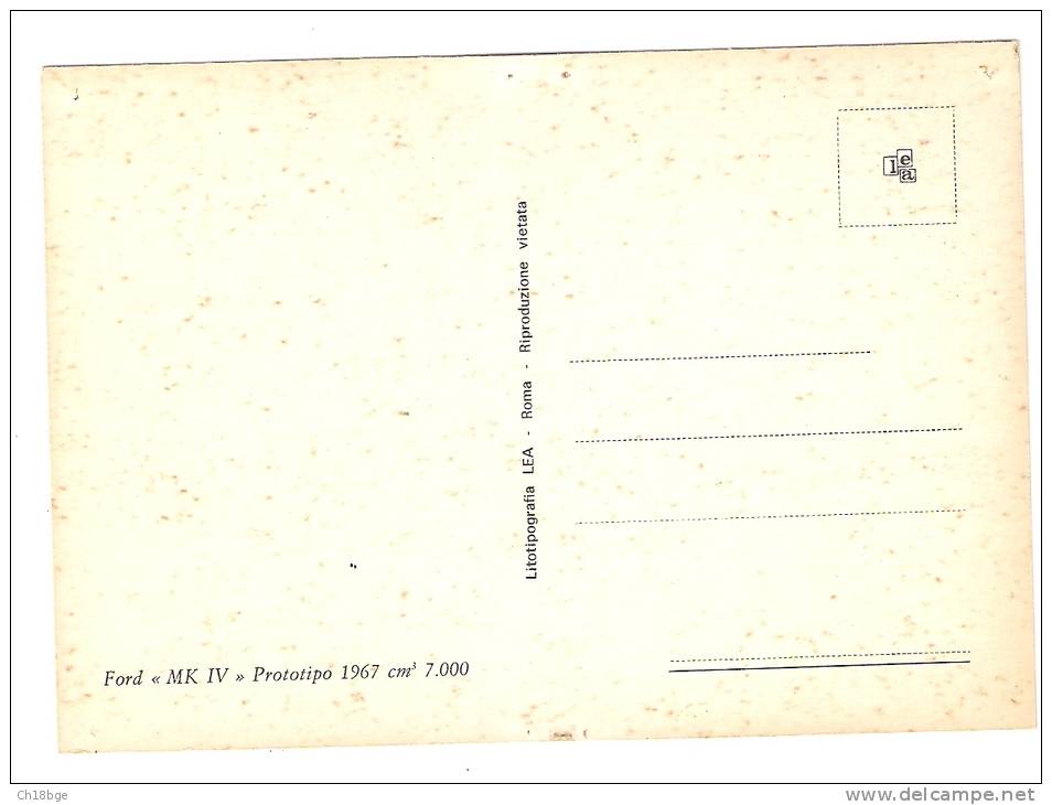 CPA - Sport Automobile : Ford  " MK IV"  Proptype 1967 Cm3 7000 - Autres & Non Classés