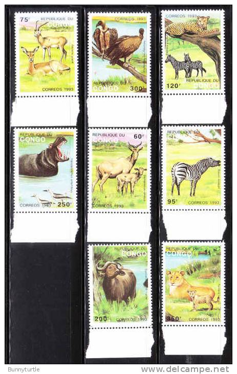 Congo 1993 Wild Animals Hippo Zebra Lion MNH - Gibier