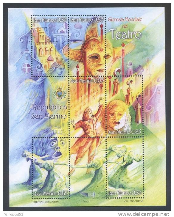 SAN MARINO FOGLIETTO - 2011 - GIORNATA MONDIALE DEL TEATRO - MNH** 267 - Nuovi