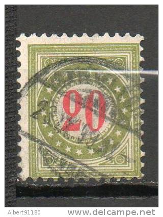 SUISSE (Taxe) 20c Vert Olive 1908 N°39 - Impuesto