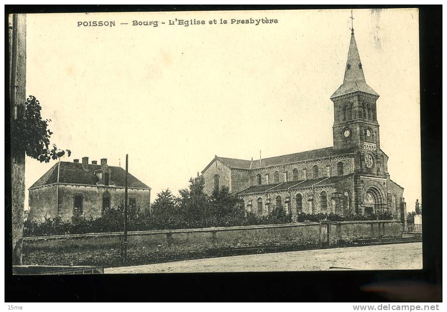 Saône Et Loire Poisson Bourg L'église Et Le Presbytère - Other & Unclassified