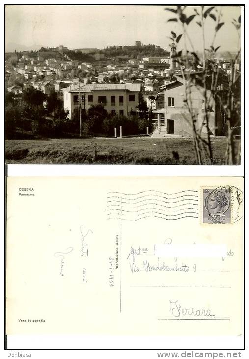 Cesena: Panorama. Cartolina B/n Viaggiata 1958 - Cesena