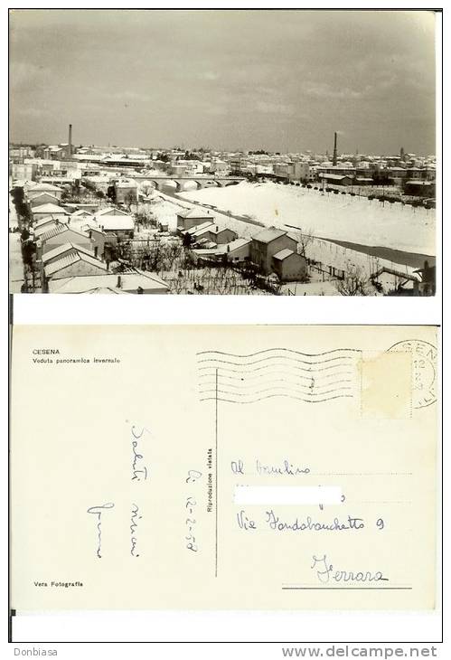 Cesena: Veduta Panoramica Invernale. Cartolina B/n Viaggiata 1958 - Cesena