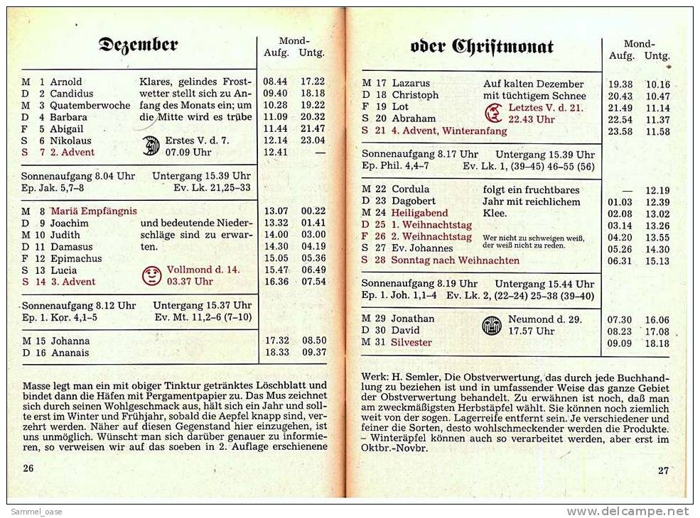 Eutiner Klenner Für Das Jahr Christi 1997 , Kalenderdarium Mit Mondauf- Und Untergangszeiten , Mondphasen - Calendars