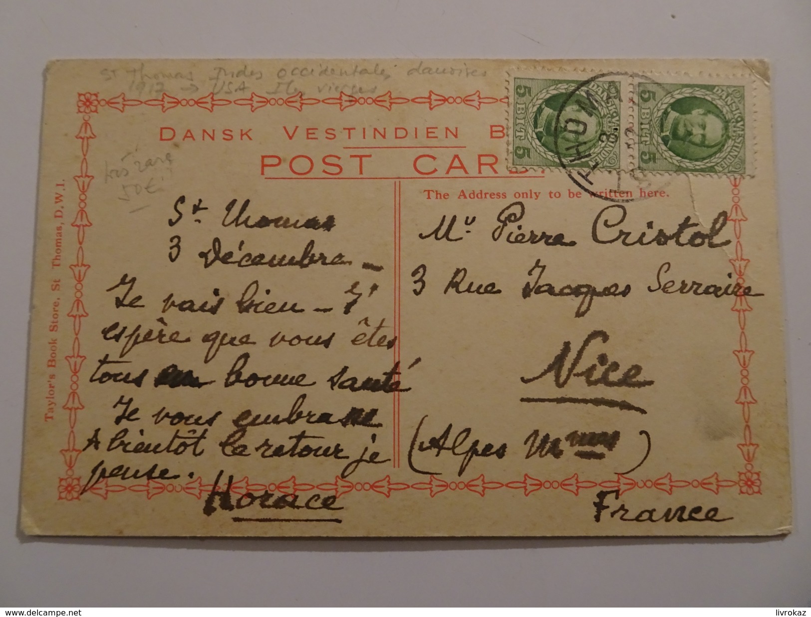 Saint THomas, Indes Occidentales Danoises, Dansk Vestindien, Iles Vierges (USA), A Black Diamond, 1912 - Jungferninseln, Amerik.