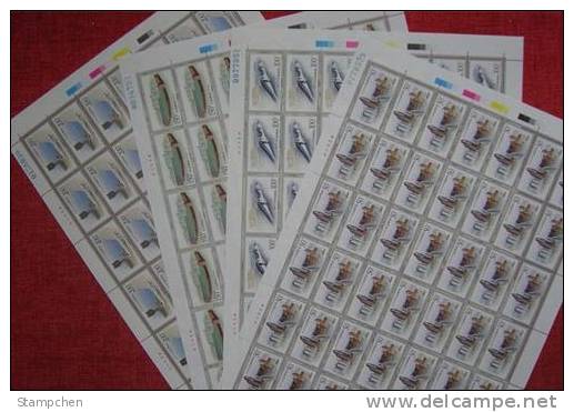 China 1998-28 Macau Architecture Stamps Sheets Plane Sport Airport Bridge Stadium - Blocks & Sheetlets