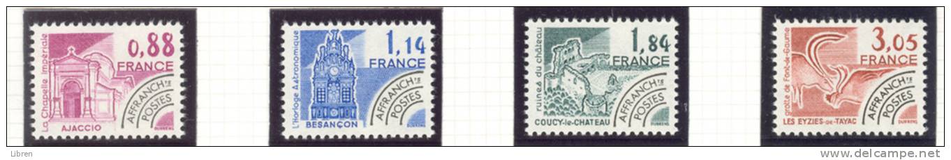 FRANCE, FRANKREICH 1981 YV PREO 170-173 HISTORIC MONUMENTS. MNH, POSTFRIS, NEUF**. VERY FINE QUALITY. - 1964-1988