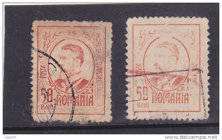 ROMANIA 1907 - Re Carlo 1° - N.° 212 Usati - Cat. 1,80 € - Varietà 2X - Oblitérés