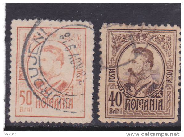 ROMANIA 1907 - Re Carlo 1° - N.° 211- 212 Usati - - Oblitérés