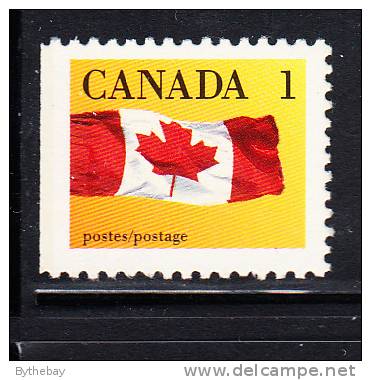 Canada MNH Scott #1184a 1c Canada Flag On Yellow Background Perf 12.5 X 13 Straight Edge At Left - Neufs