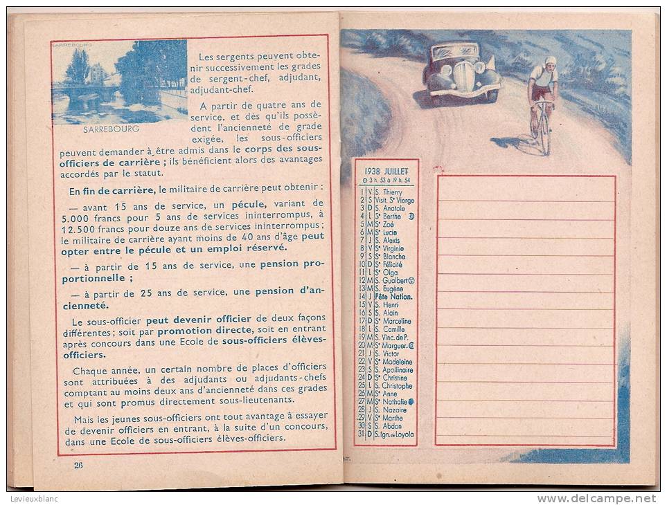 Agenda du Jeune Français/Ministére de la Défense Nationale et de la Guerre/Engagez-vous/1938      CAL79