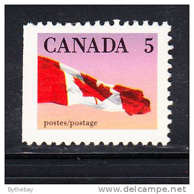Canada MNH Scott #1185a 5c Canada Flag On Pink Background Perf 12.5 X 13 Straight Edge At Left - Neufs