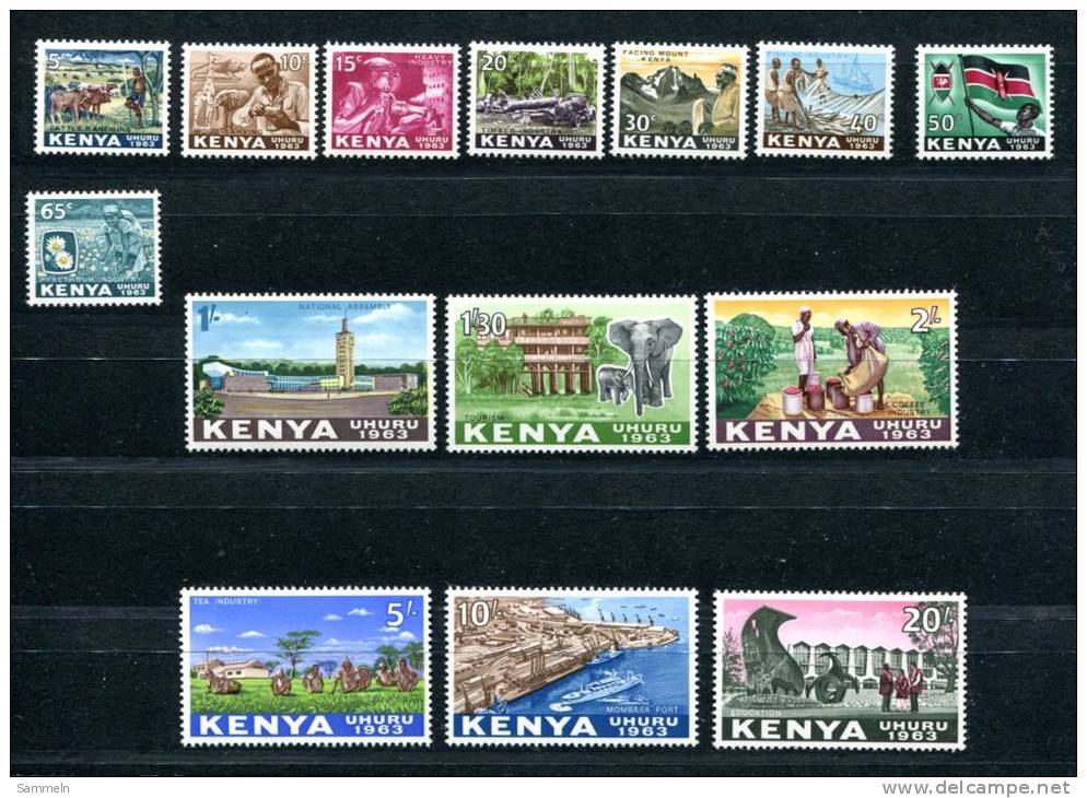 0728 - KENIA / KENYA - Mi.Nr. 1-14 Postfrisch - Mnh Set - Kenia (1963-...)