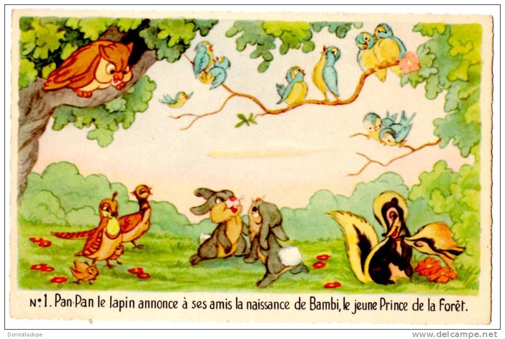 Serie Bambi N°1,Pan-Pan Annonce La Naissance.... Pas Circulé - Autres & Non Classés