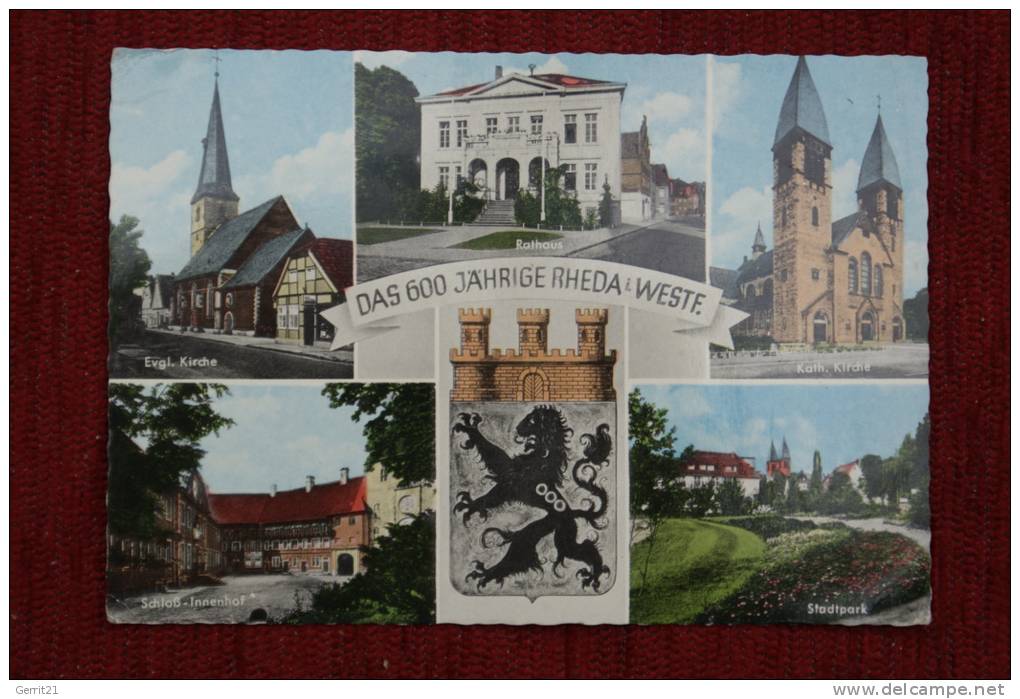 4840 RHEDA - WIEDENBRÜCK, 5-Bild-Karte & Stadtwappen, 196.. - Rheda-Wiedenbrueck