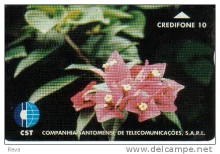 SAO TOME & PRINCIPE 10 IMPULSOS PINK FLOWER STM-02  L&G 1997 USED READ DESCRIPTION !!! - San Tomé E Principe