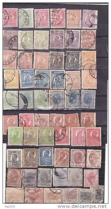 LOT ROMANIA ROUMANIE 1883-1903 USED 60 STMPS - Used Stamps