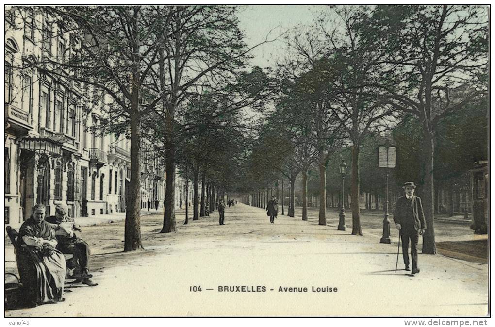 BELGIQUE BRUXELLES  - CPA - Avenue Louise - Vue Colorisée - Avenues, Boulevards