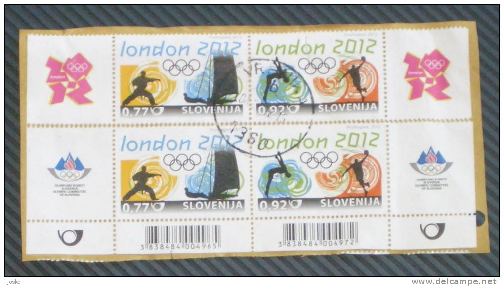 OLYMPIC GAMES LONDON 2012.( Slovenia 4. Stamps On Paper ) Jeux Olympiques Olympia Olympics Olimpiadi - Summer 2012: London