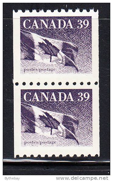 Canada MNH Scott #1194B Coil Pair 39c Canadian Flag - Neufs