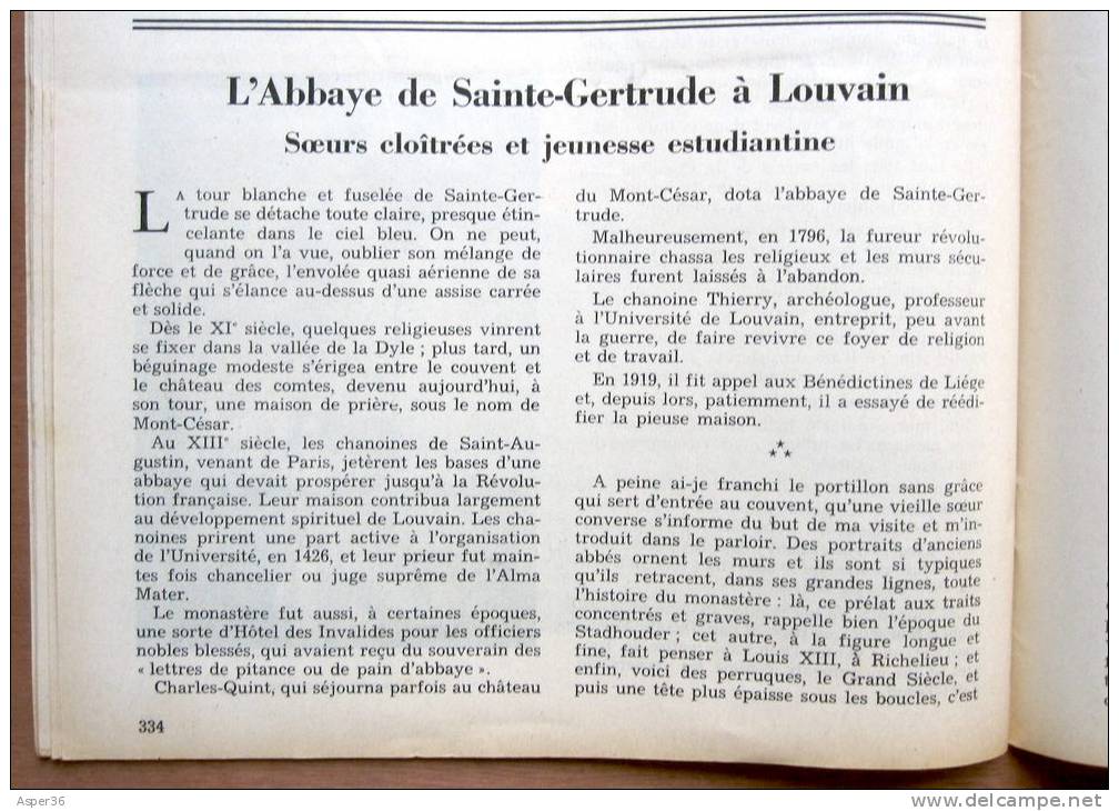 Magazine Avec Articles "Arlon, Abdij St-Gertrude Leuven" 1938 - Collections