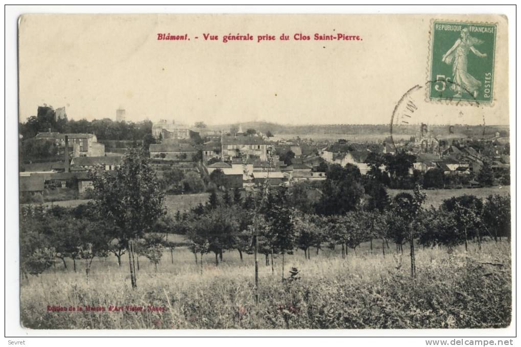 **  BLAMONT  - Vue Générale Prise Du Clos Saint Pierre. - Blamont