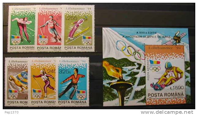 RUMANIA 1994 - JJOO DE LILLEHAMMER  - YVERT 4134-4139 + BLOCK 234 - Hiver 1994: Lillehammer