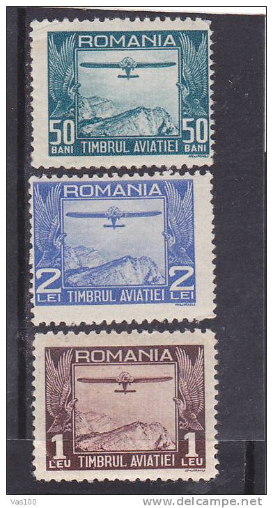 TIMBRUL AVIATIEI 1931 MLH 3 STAMPS ROMANIA - Fiscales