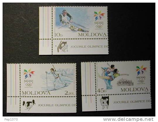 MOLDOVA 1998 - JJOO DE NAGANO  - YVERT  223-225 - Invierno 1998: Nagano