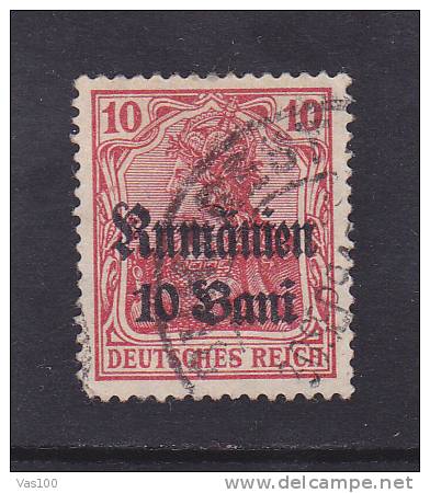 ROUMANIE (occupation Allemande) 10b S 10p Rouge 1918 N°27 - Bezetting