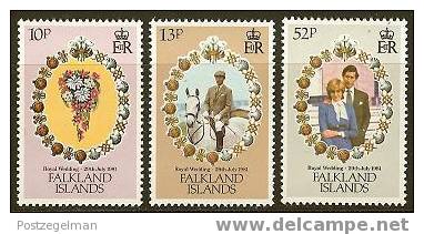 FALKLANDS 1981 MNH Stamp(s) Wedding Diana 326-328 #7307 - Royalties, Royals