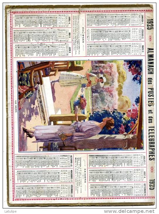 Calendrier De 1925 De L'Ain  01 - Big : 1921-40