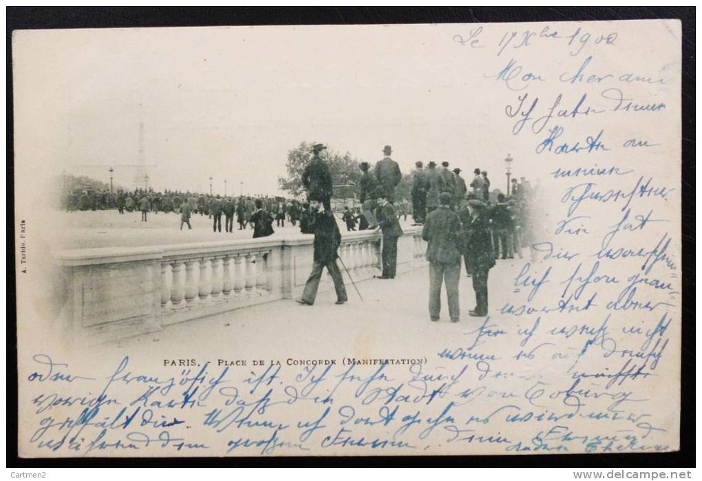 PARIS UNE MANIFESTATION PLACE DE LA CONCORDE EN 1900 - Other & Unclassified