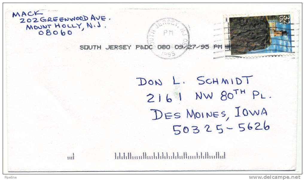 USA Cover South Jersey NJ. 21-9-1995 - Cartas & Documentos