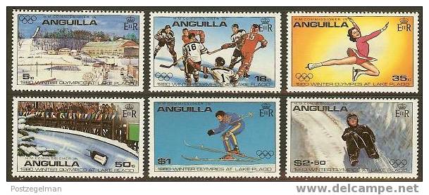 ANGUILLA 1980 MNH Stamp(s) Lake Placid 373-378 Perf. 14.5 #6078 - Invierno 1980: Lake Placid