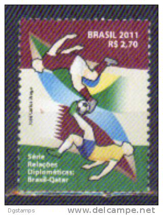 Brasil 2011 ** Relaciones Diplomaticas Brasil - Qatar. Fútbol. Escena De Juego. - Unused Stamps