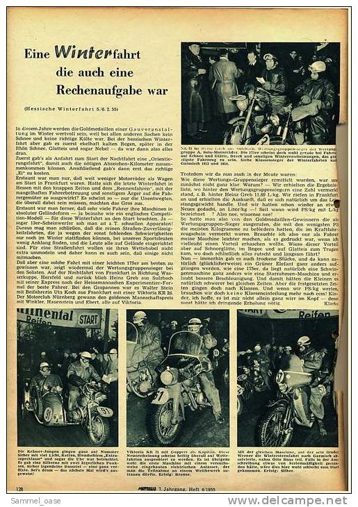 Zeitschrift  "Das Motorrad" 4 / 1955 , Test : Jawa CZ 250 Ccm  -  Rennfahrer Georg Braun - Automobile & Transport