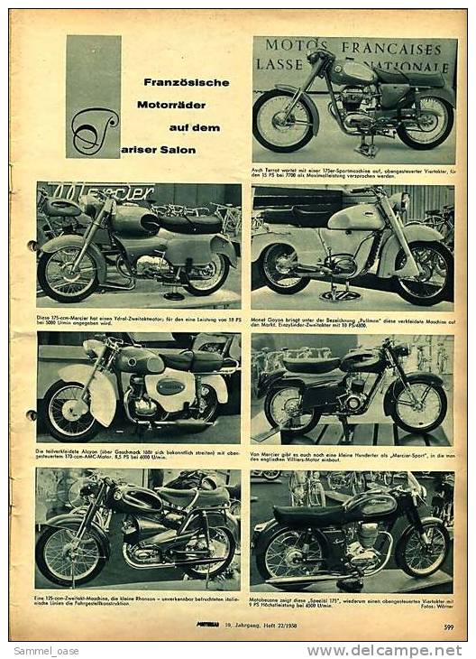 Zeitschrift  "Das Motorrad" 22 / 1958 Mit : Test  BMW R 26  -  Umgang Mit DKW-Veteranen - Automobile & Transport