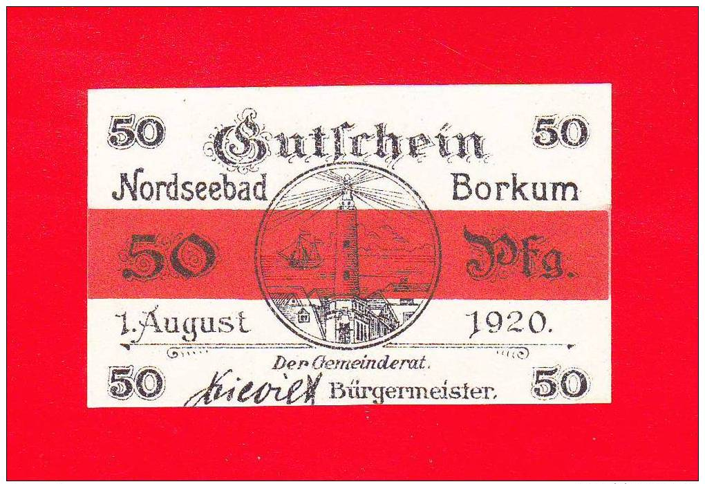 Borkum, Niedersachsen, Notgeld,  50 Pfennig, 1920 - [11] Emissions Locales