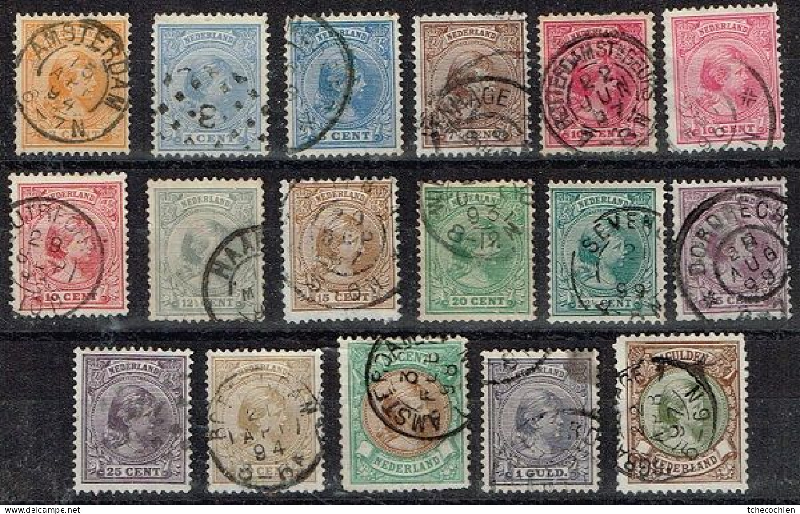 Pays-Bas - 1891 - Y&T N° 34 à 46, Oblitérés, + 35 A, 37 A, 37 B. - Used Stamps